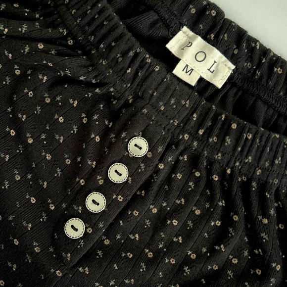 POL Ditsy Floral Boxer Style Lounge Shorts, Black M NWT - Picture 2 of 7